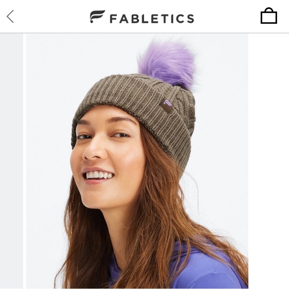Fabletics Cable Knit Pom Beanie - Picture 2 of 6